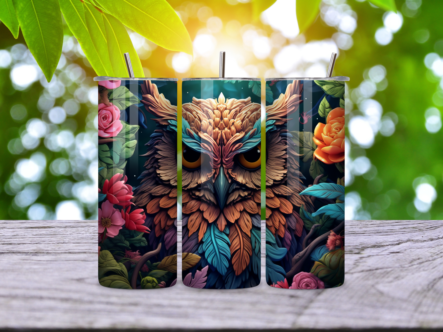 Watercolor Owl Tumbler