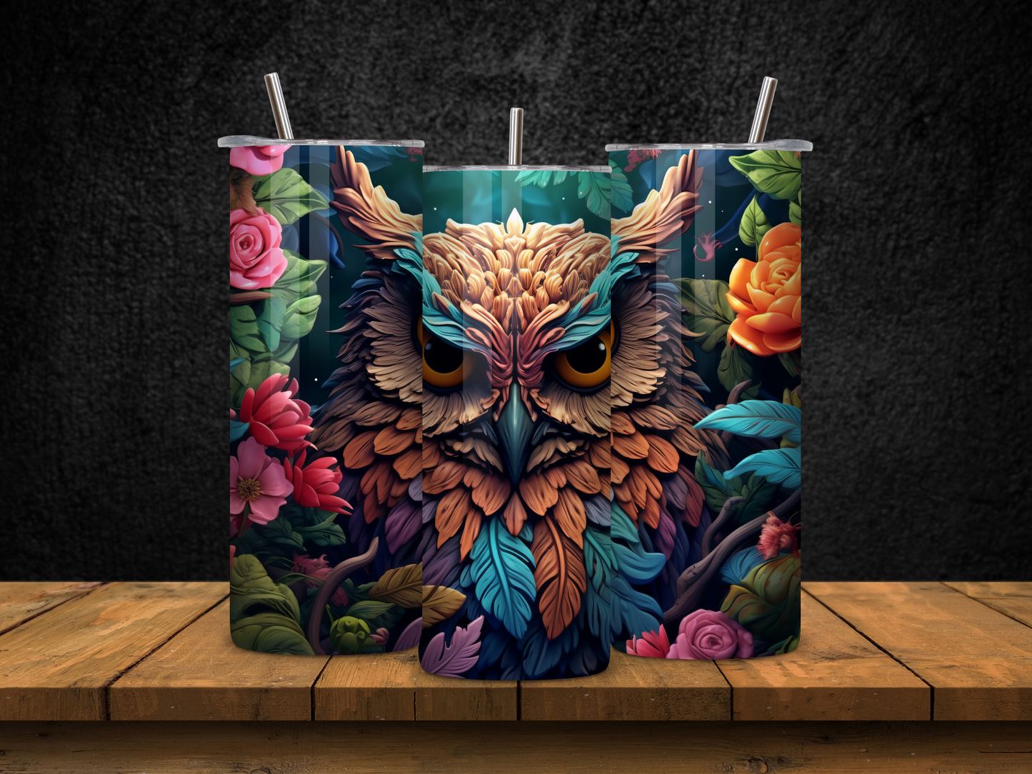 Watercolor Owl Tumbler