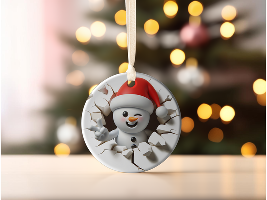 Snowman Double-sided Ornament